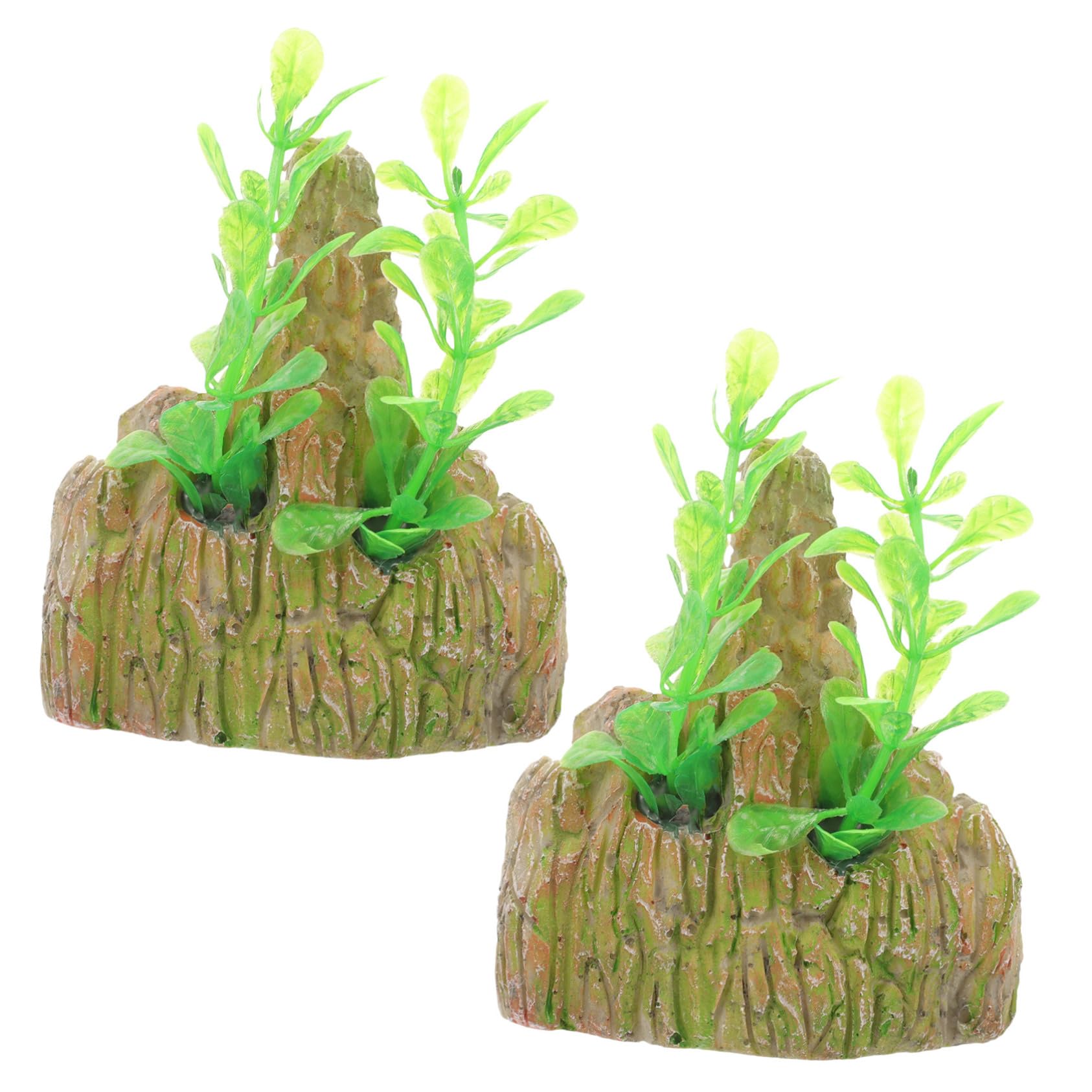 Cabilock 4 Set Falso Acquario Di Montagna Piante Di Serbatoi Di Pesce Ornamenti Del Serbatoio Di Pesce Aquarium Aqua Montagna Di Resina Dell'acquario Grotta Di Pelle Di Pesce 2 Pezzi*4