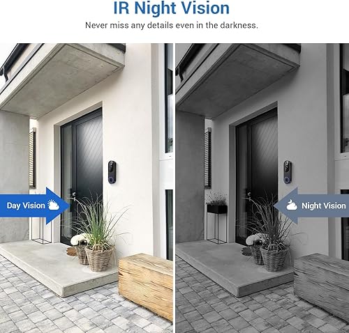 Miniatura 6 de Cámara de timbre de video inalámbrico, solo WiFi de 2.4G, vigilancia interiorexterior, detección humana inteligente con inteligencia artificial,