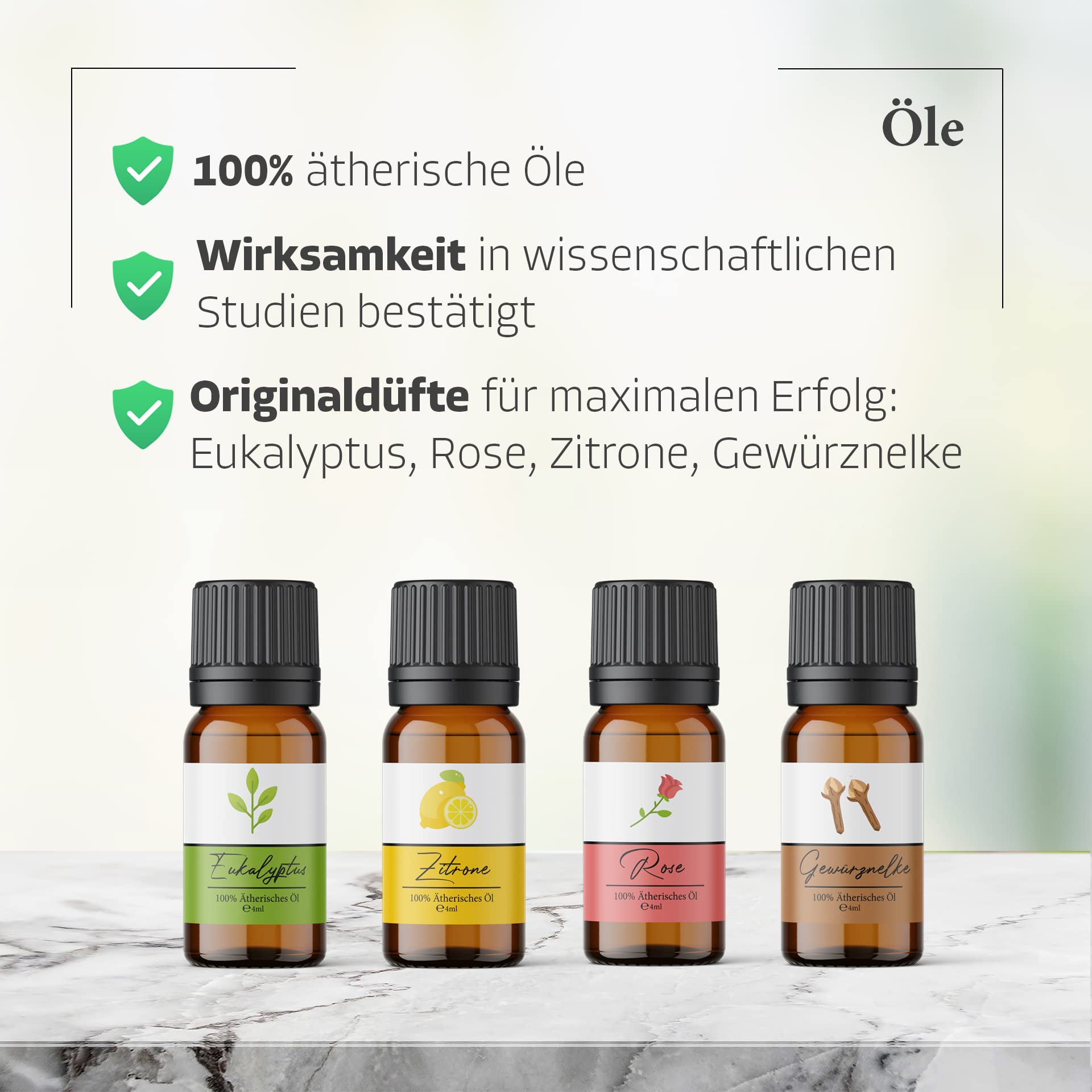 SOS Riechtraining Set 1 mit Riechstiften – Geruchssinn trainieren & Geruchstraining bei Geruchsverlust – mit ätherischen Ölen - Eukalyptus, Rose, Zitrone & Nelke – wieder riechen lernen