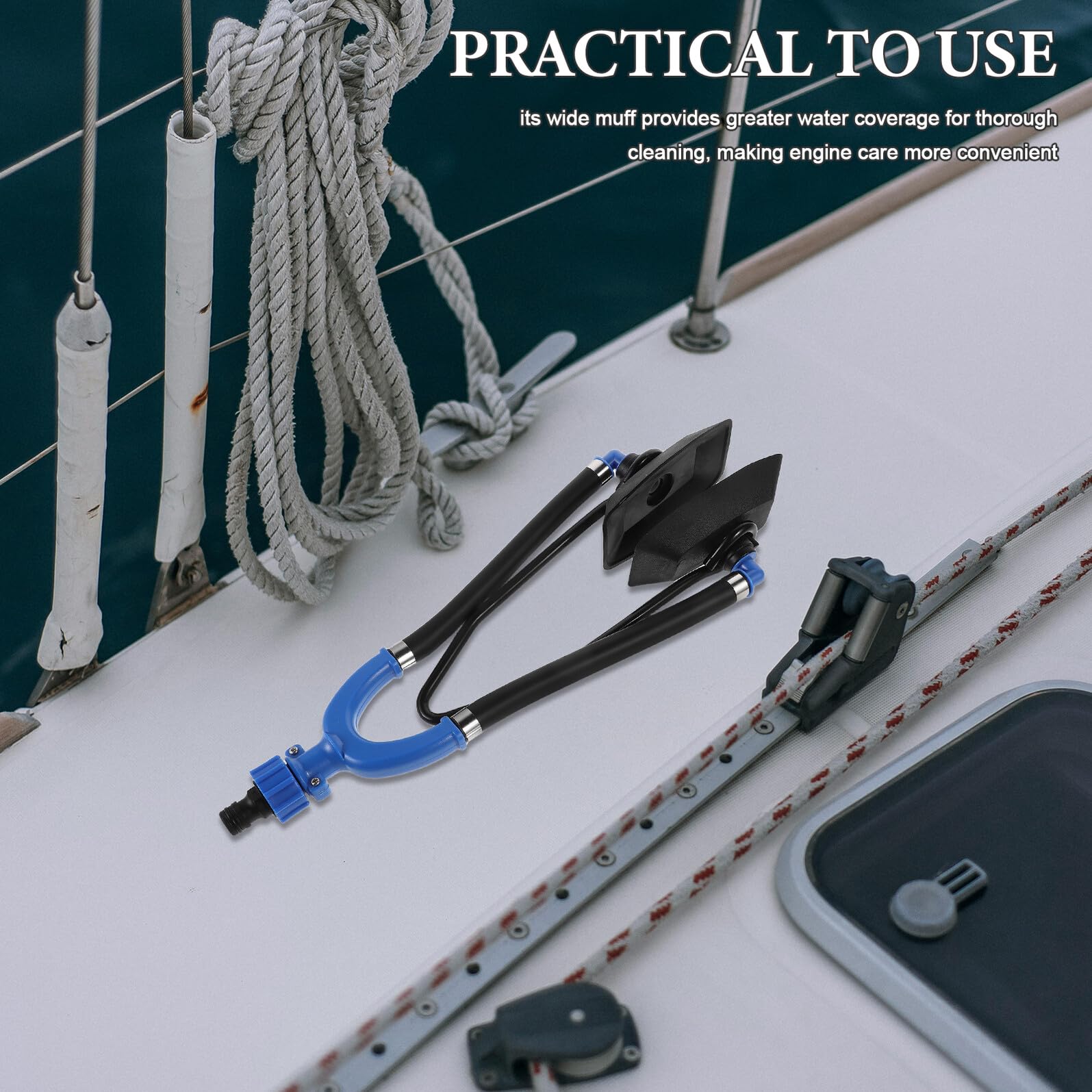 Zerodeko Kit di Lavaggio Motore Fuoribordo a Doppia Alimentazione Acqua, Manicotto per Motori Marini, Accessorio Portatile per Manutenzione Barche e Pulizia Motori Yacht Resistente