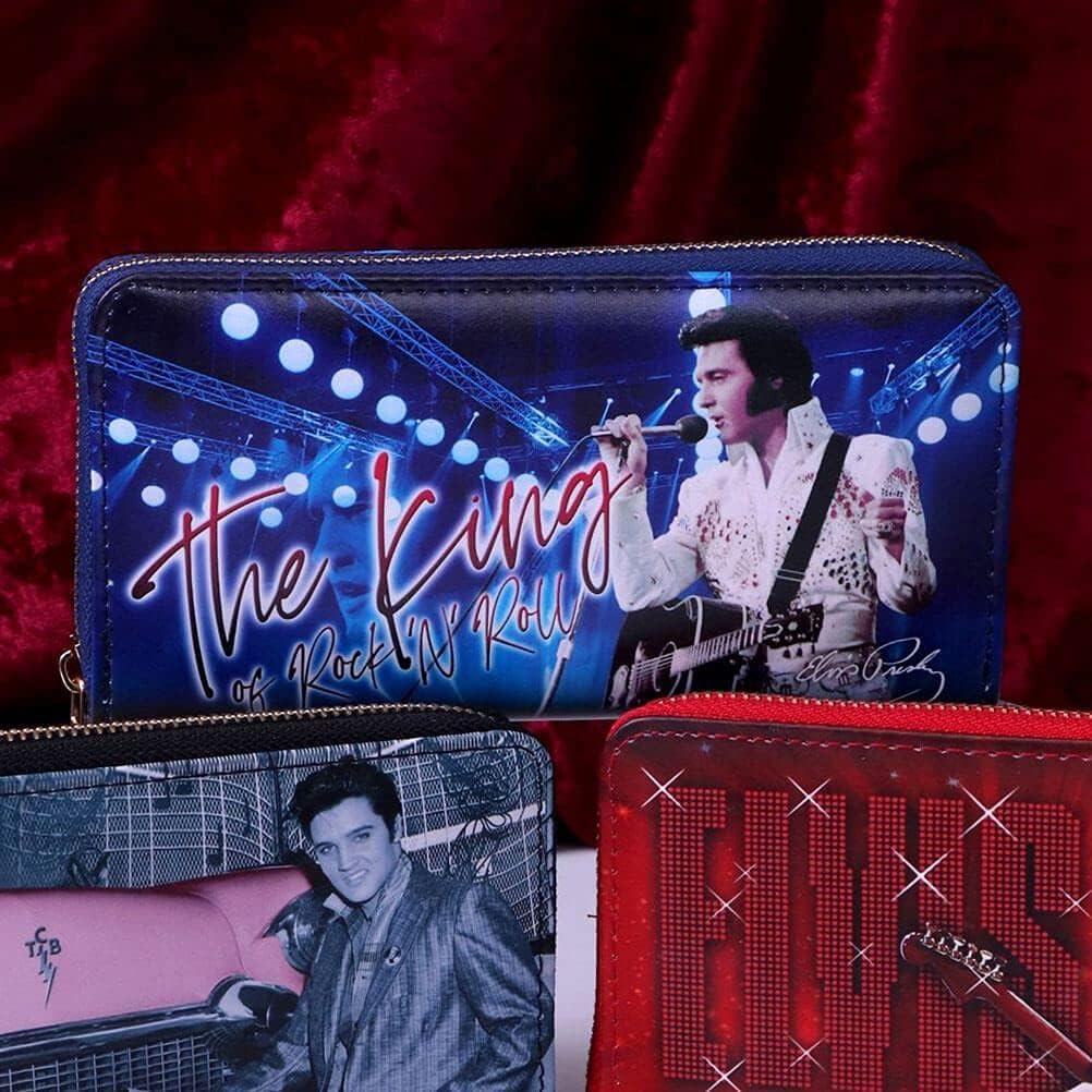 Nemesis Now Elvis The King of Rock and Roll Blue Womens Purse, 19cm