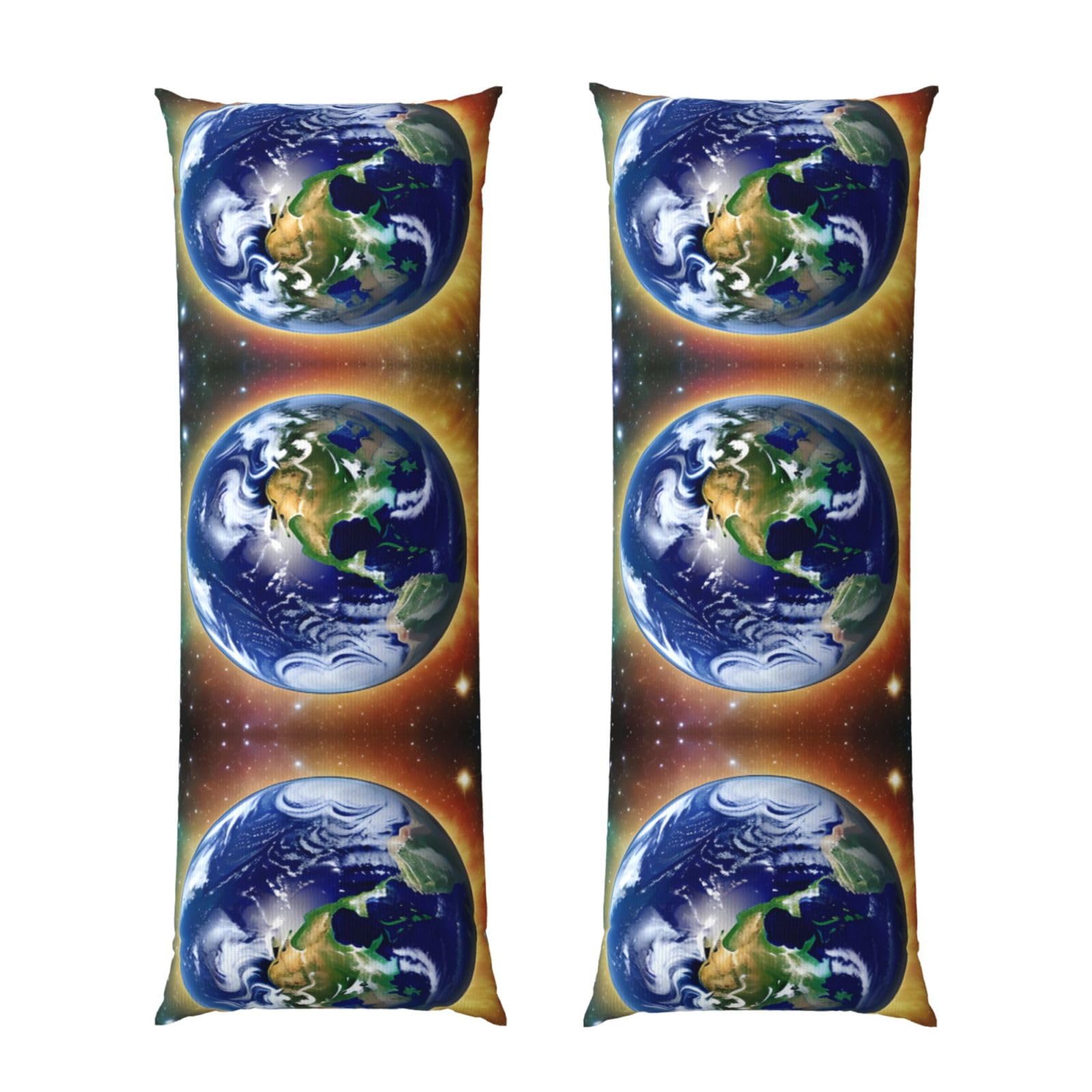 Cosmic Earth Body Pillowcase 20x60-Ultra Soft Plush Long Pillow Cover with Hidden Zip for Sleeping