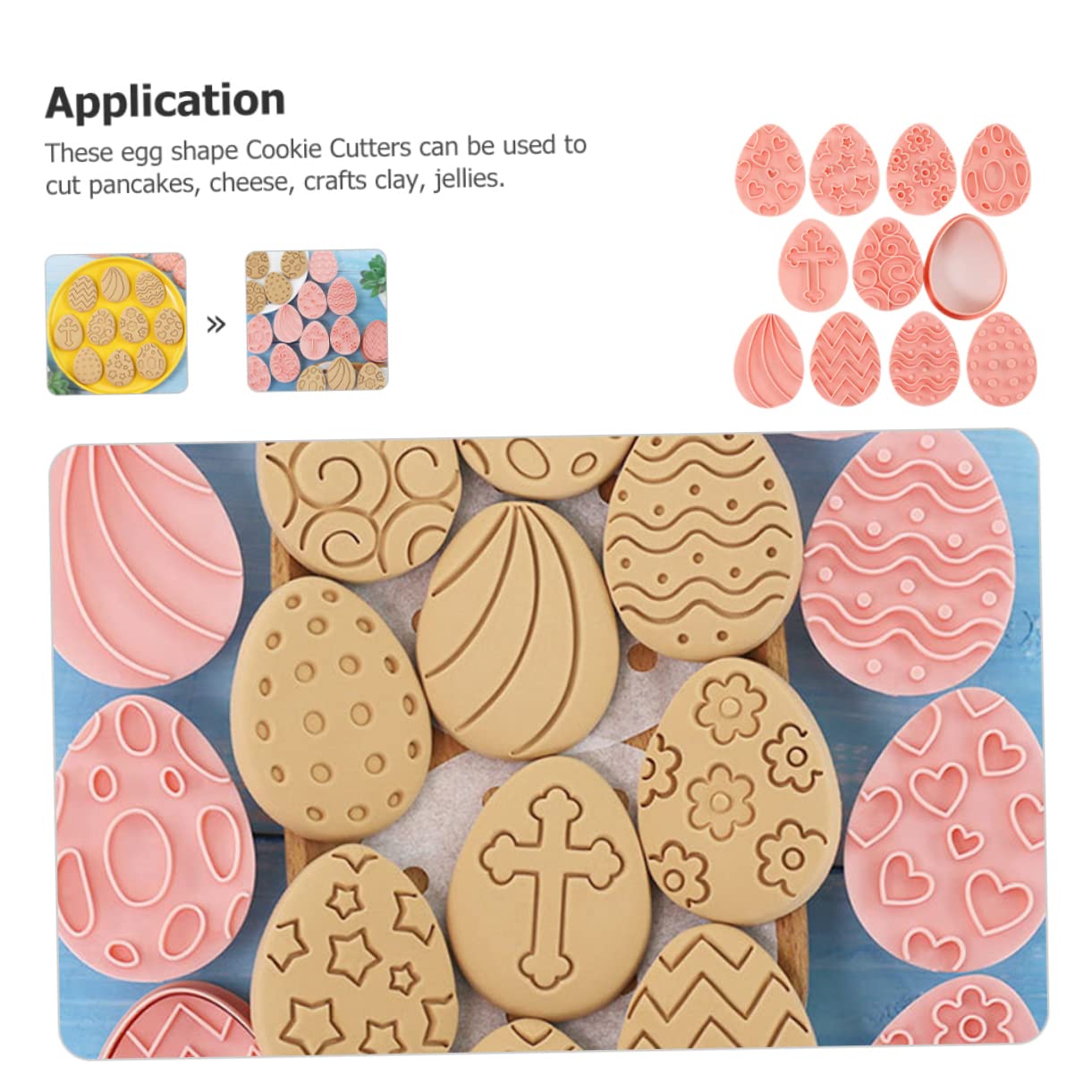 YARNOW 50piezas Cortadores De Galletas De Pascua Forma De Huevo Para Repostería y Diy Molde De Resistente Para Galletas Infantiles y Manualidades De Cocina