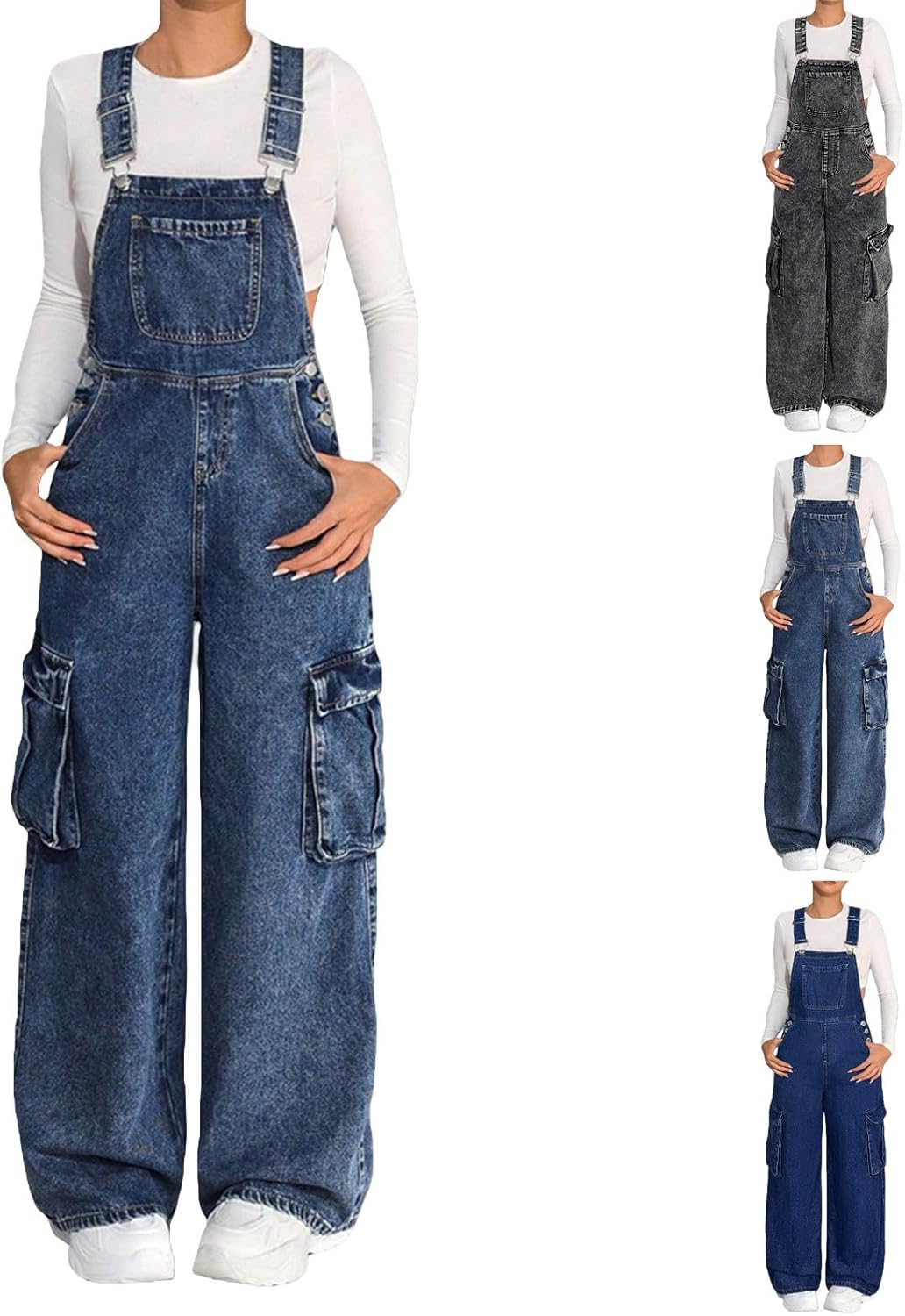 Cargo Denim Overalls for Girls Baggy Sleeveless Wide Leg Adjustable Jeans Bib Overall Teen Kids Fashion Comfort Jumpsuit