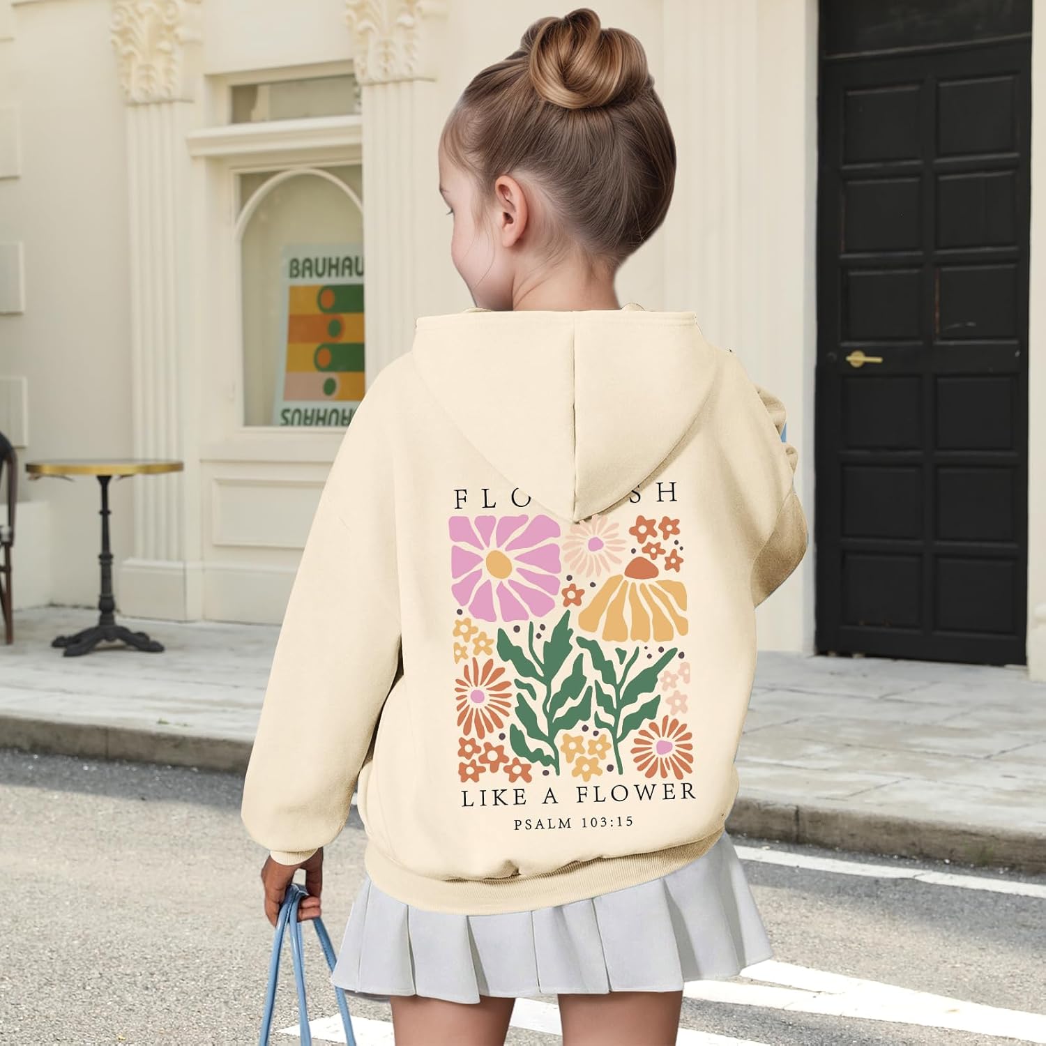 KEEVICI Cute Christian Hoodies For Girls Jesus Flower Graphic Hoodie Kids Faith Bible Verse Sweatshirt Religious Pullover Top - Image 3