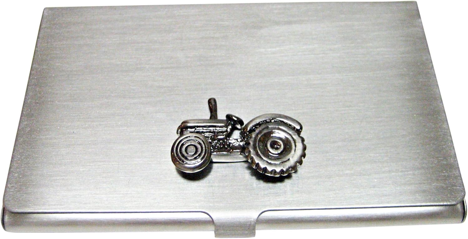 Kiola Designs Gunmetal Toned Farm Tractor Business Card Holder