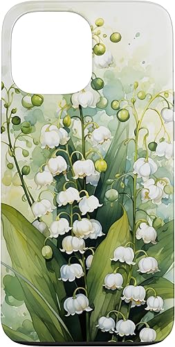 Vista 61 de Funda de fondo para iPhone 13 Pro Beautiful Lily of the Valley Watercolor