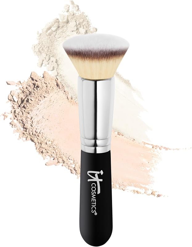 IT Cosmetics Heavenly Luxe Flat Top Buffing Foundation Brush #6 | Luxe Makeup Brush for Liquid Foundation, Loose + Pressed Powder, Ultra-soft Synthetic Fibers, Cruelty-free, Flawless Finish