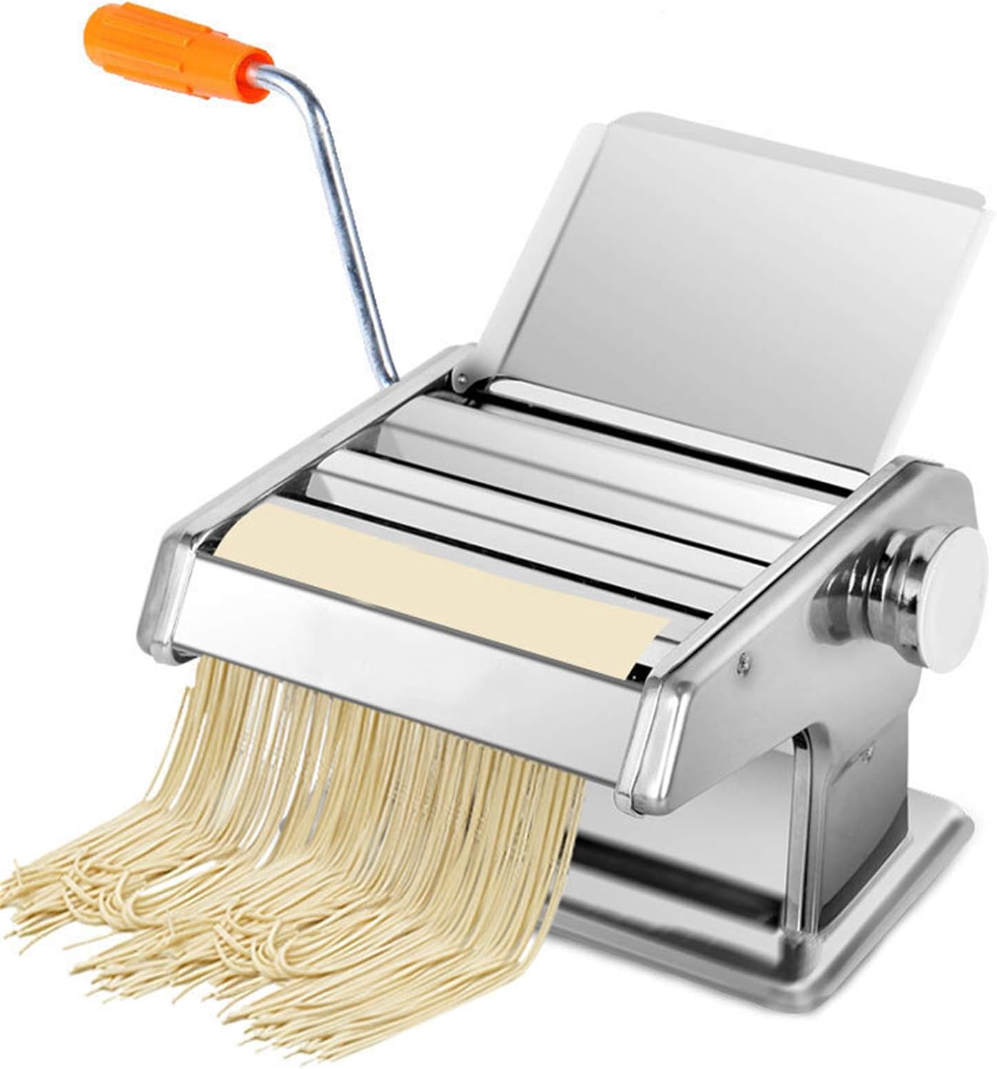 Manual Pasta Makers, Stainless Steel Roller Machines, 6 Thickness Settings with Manual Crank, for Pasta, Lasagna, Linguine