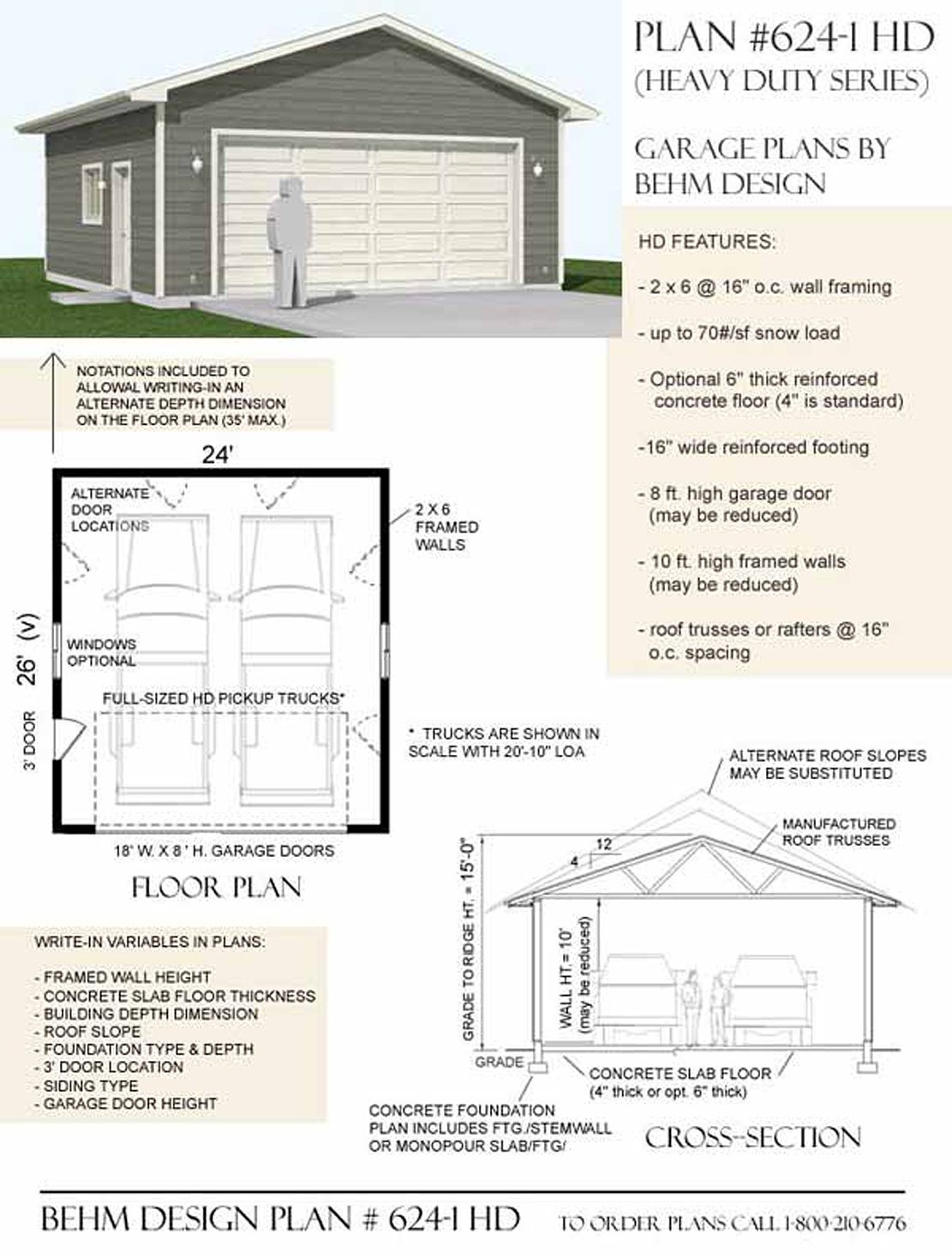 24x26 Garage Floor Plan 570x411