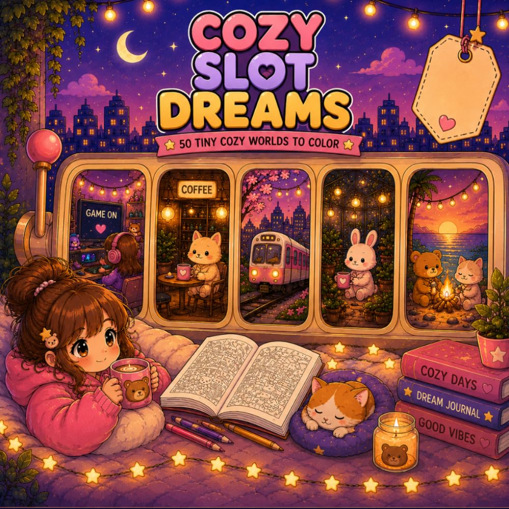 Cozy Slot Dreams: 50 Tiny Cozy Worlds to Color