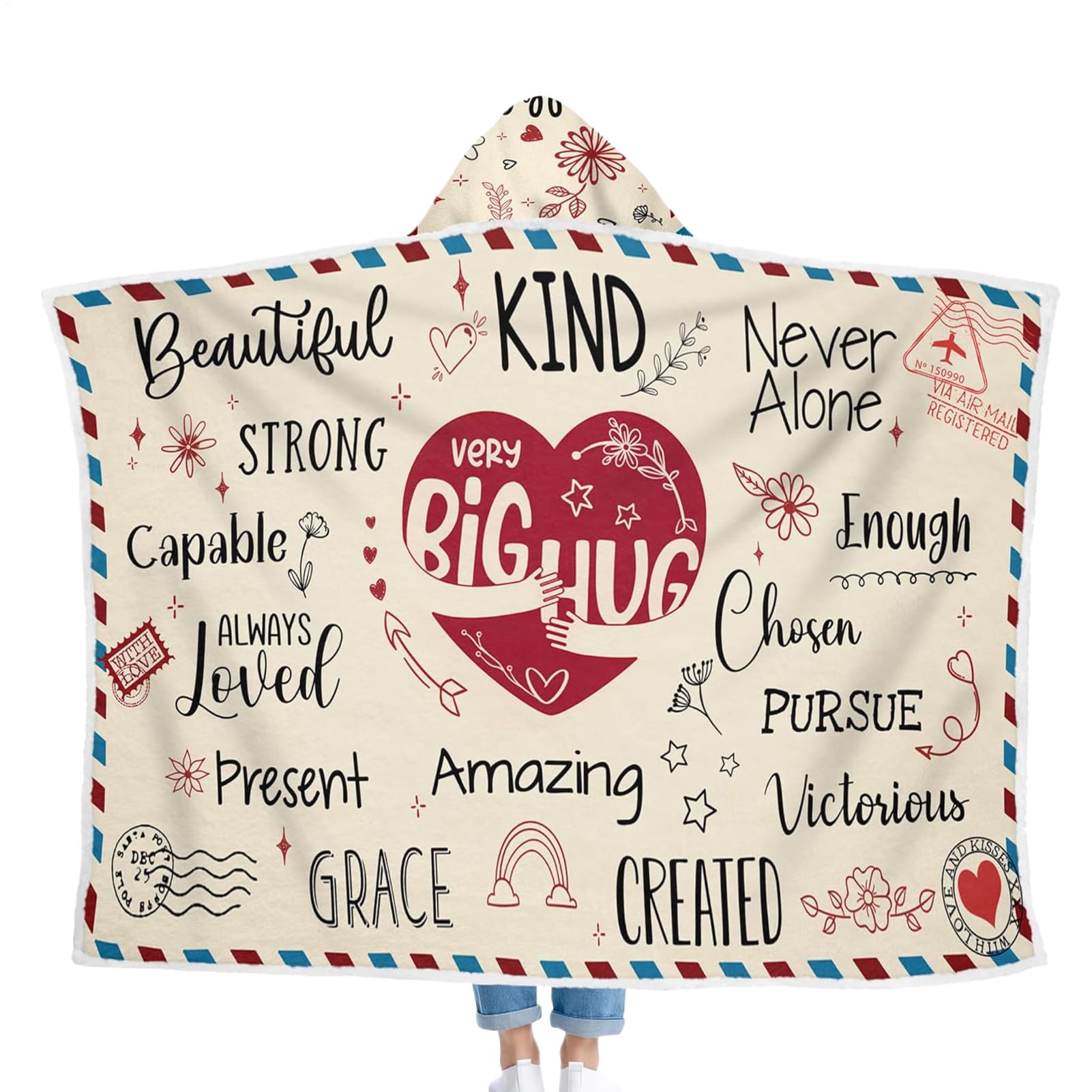 Couverture à capuche pour maman en flanelle double couche chaude