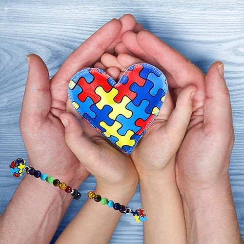 Miniatura 3 de Pulsera de concientización sobre el autismo, pieza de rompecabezas, pulsera de 7 chakras para autismo, otro, otro