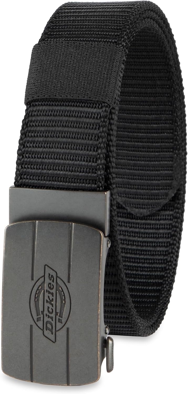 Dickies Men's Fully Adjustable Track Web Plaque Buckle Belt