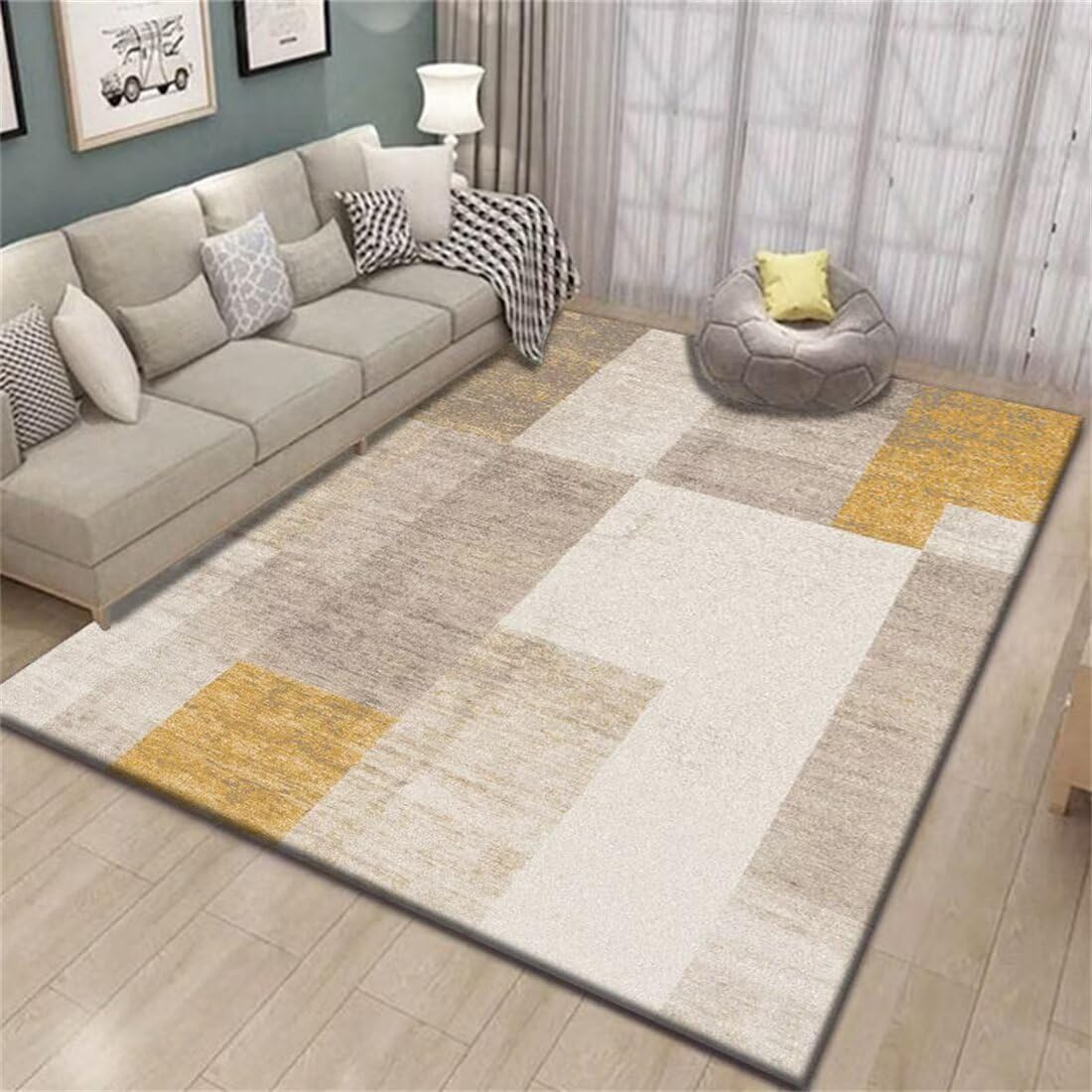 Tapis de salon isolant phonique et absorbant rectangulaire facile à laver
