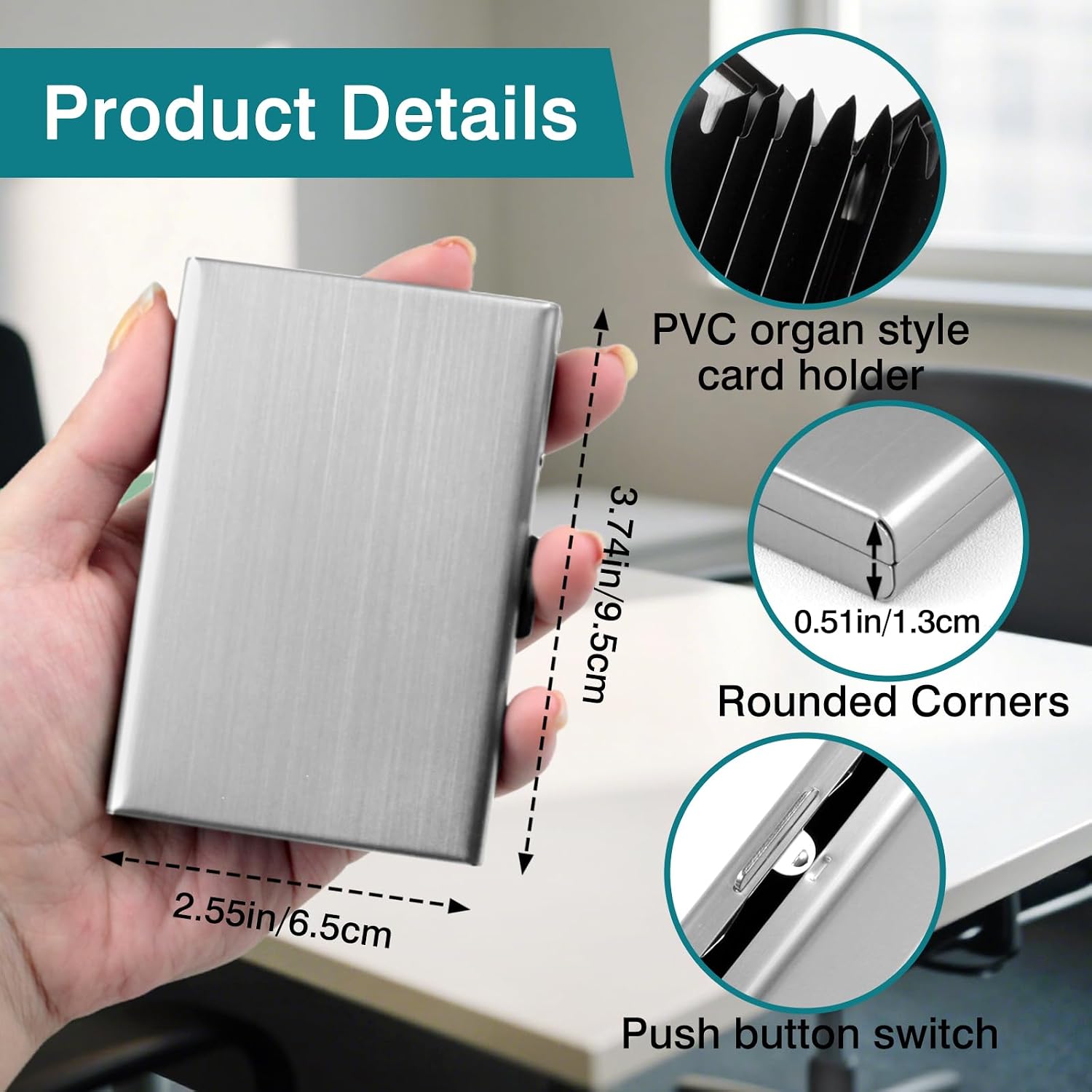 RFID Blocking Credit Card Holder – Stainless Steel Wallet & Business Card Organizer for Men and Women