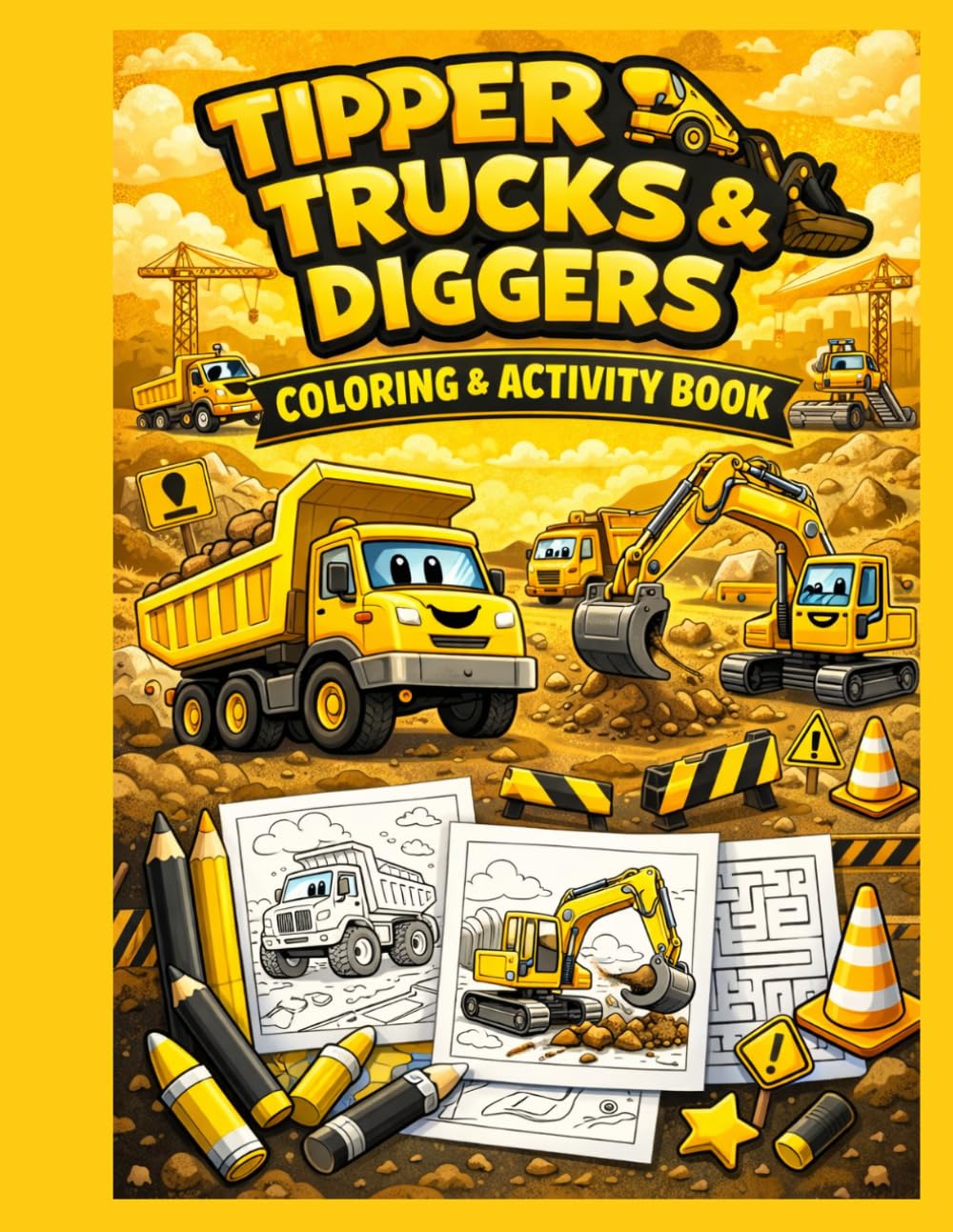JUMBO Tippers Trucks & Diggers Colouring & Activity Book (Kids Colouring Books)