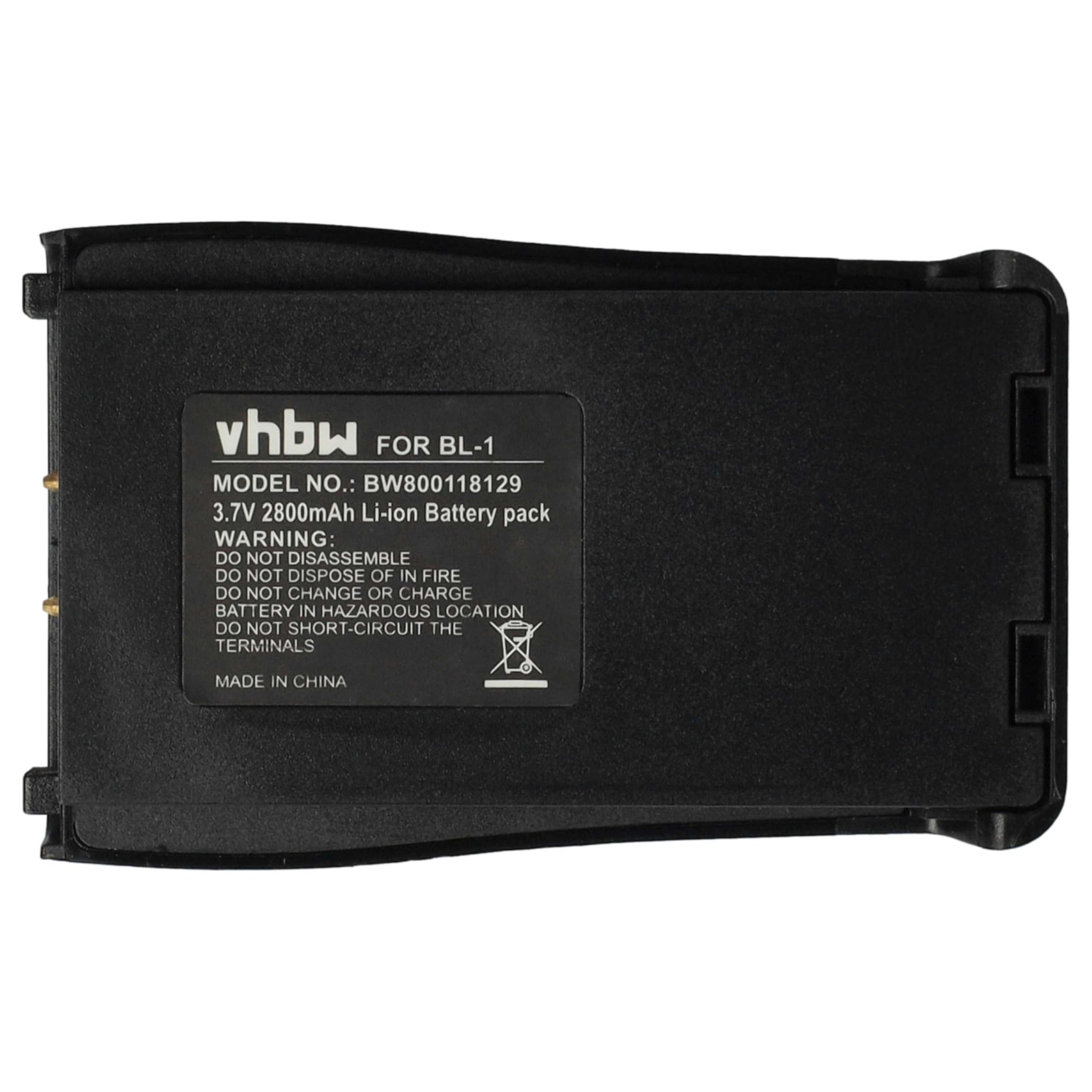 vhbw 5 x akumulator kompatybilny z Baofeng H777, BF-666S, BF-777S, BF-888S, krótkofalówka (2800 mAh, 3,7 V, litowo-jonowa)