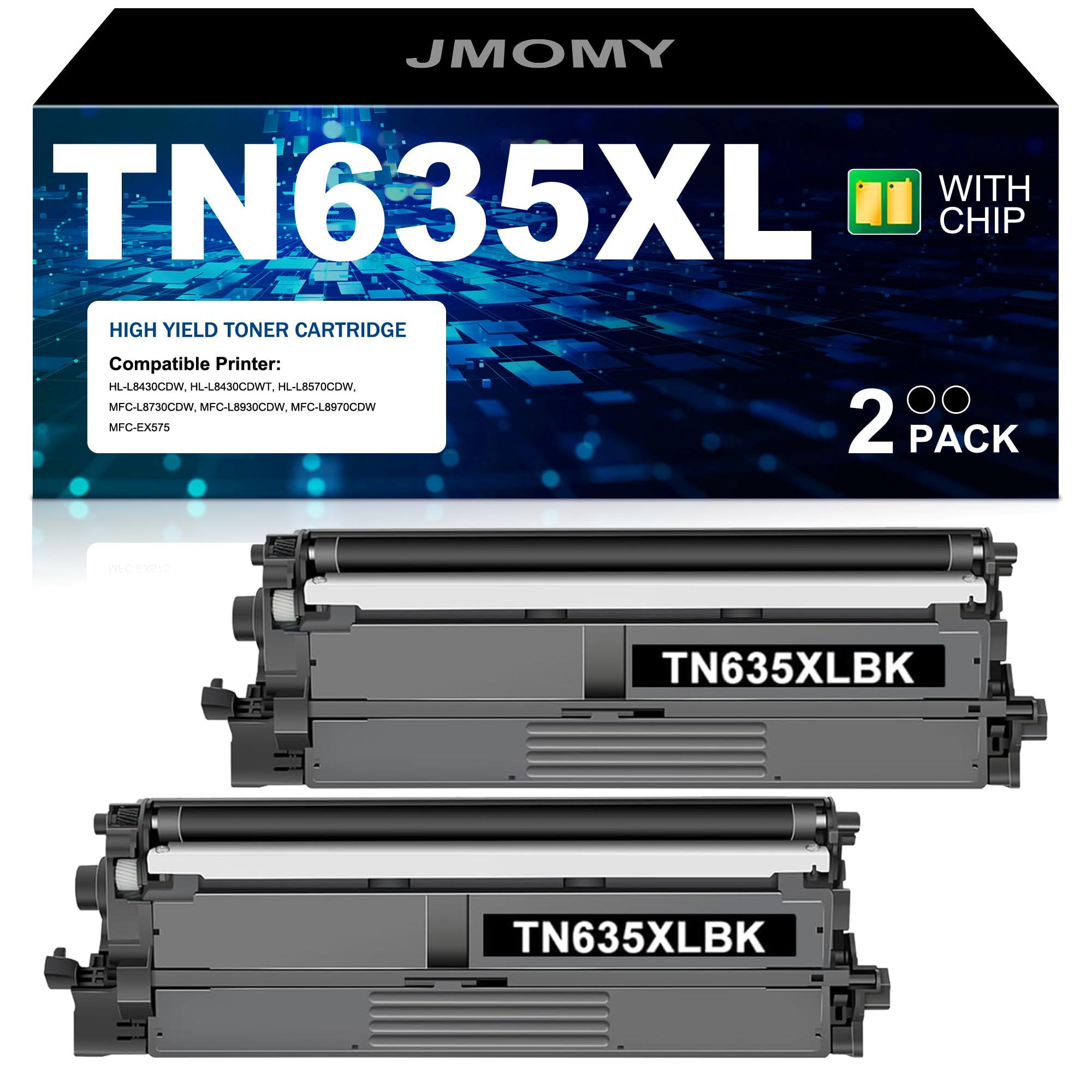 Toner TN635 noir pour imprimante Brother HL-L8430CDW et MFC-L8930CDW en lot de 2 - 8