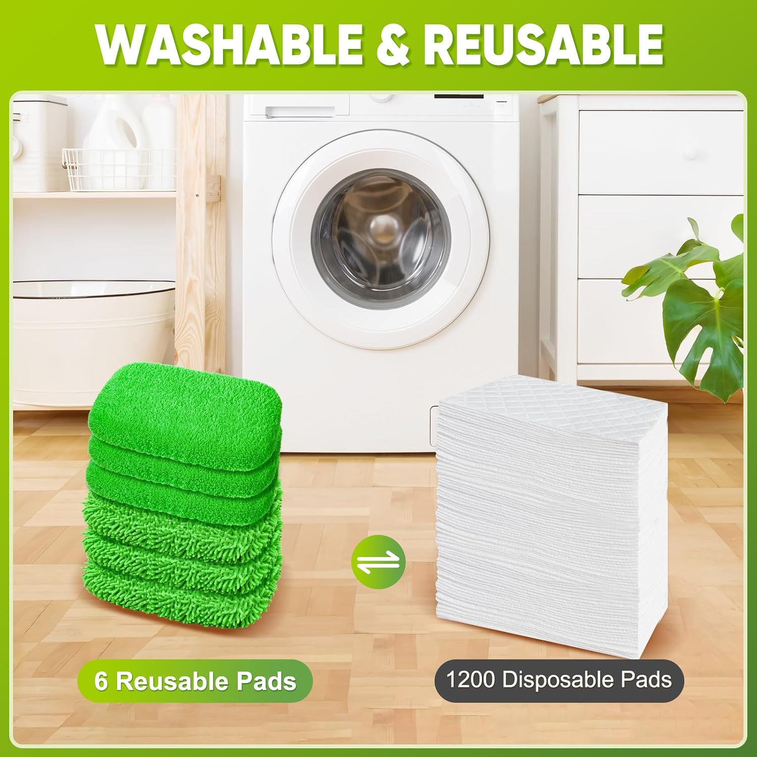 6-Pack Reusable Microfiber Mop Pads Compatible with Swiffer Sweeper, Dry & Wet photo 5