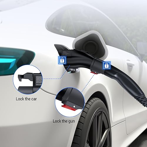 Miniatura 3 de CALION Adaptador Tesla a J1772, adaptador de carga Tesla a J1772 EV apto para todos los J1772 EV, máximo 60 amperios y 250 V, para conector de pared