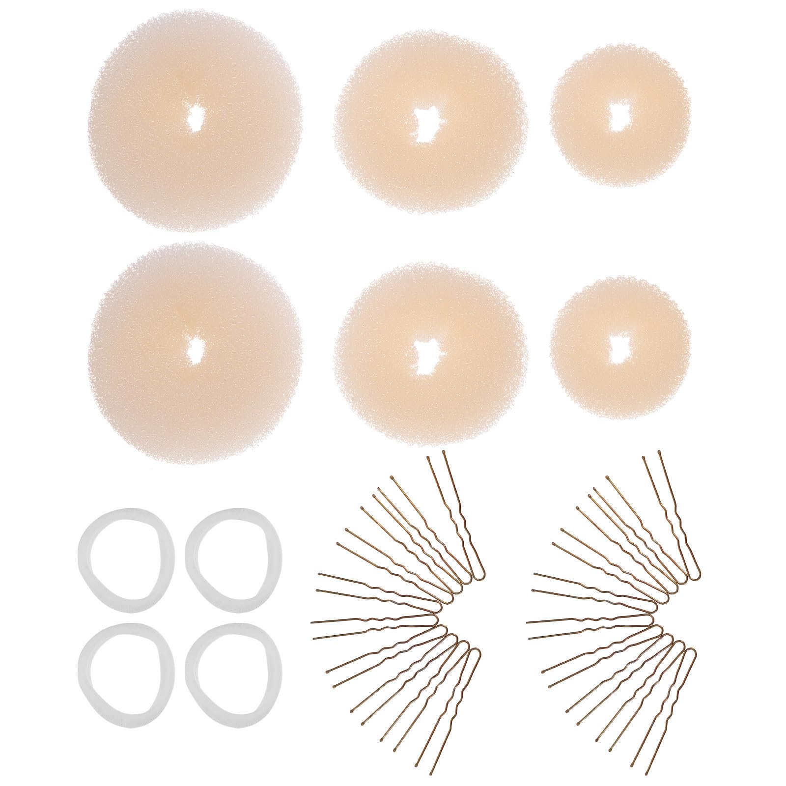 Healeved 6sets Accessori Per Acconciature Elastici Per -shaped Per Chignon Occasione Colori Neutri