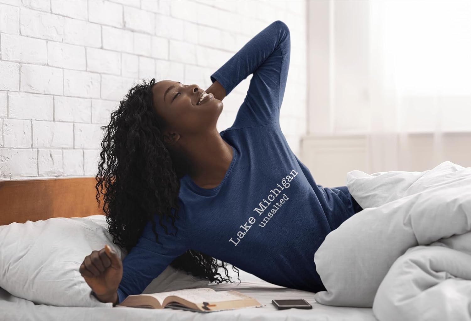 Lake Michigan Unsalted Modern Fit Unisex Long Sleeve T-Shirt