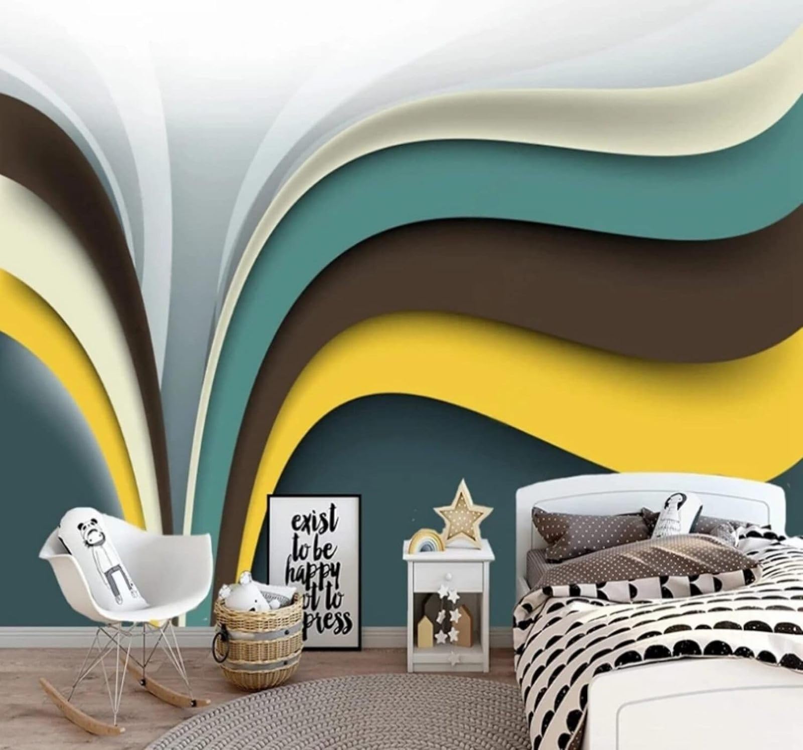 XLMING Abstract Three Dimensional Colourful Geometric Unique 3D Wallpaper Luxury Home Dining Decor Paste Sofa Living Room The Wall for Bedroom Mural-400cm×280cm