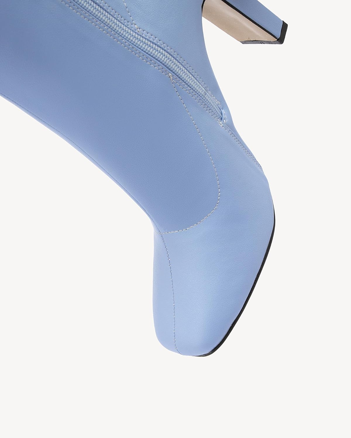 NEWBELLA Women's Classic Square Toe Heeled Boots - Side Zipper Vegan Leather Booties with Non-Slip Rubber Sole for Office & Winter - Image 2