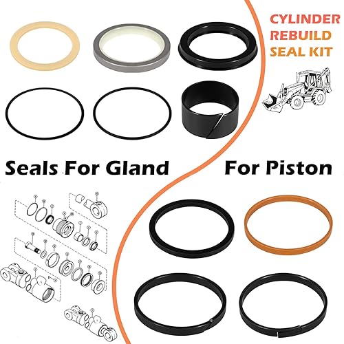 Miniatura 8 de Kit de sello de máquina completa para caja 580E 580SE 580SD, Boakhoe cargador cubo cilindros hidráulicos kit de sello de repuesto G109456*2+G109417*