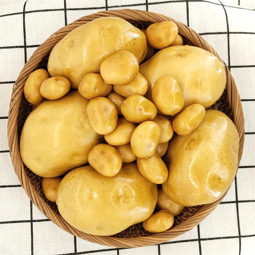 35 pcs Artificial Potato Lifelike Fake Vegetable Party Decoration Home Kitchen Photography Model Foam Decoration Simulation （5 Potatoes and 30 Mini Potatoes）