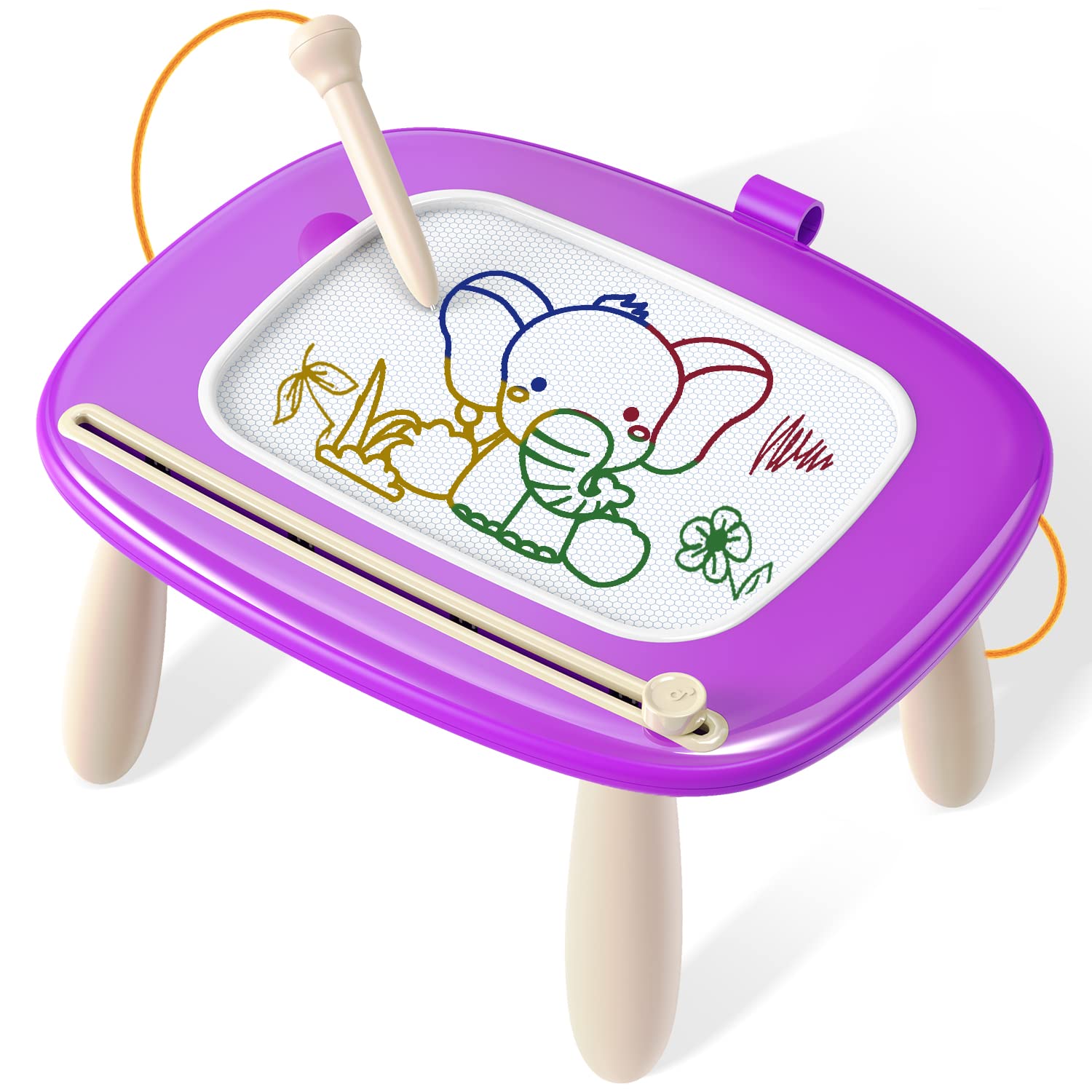 Seimome Doodle Board for Toddler Toys Age 1-3, Magnetic Writing Board, Learning and Educational Toys for 1 2 3 Years Old Girl Boy- Purple