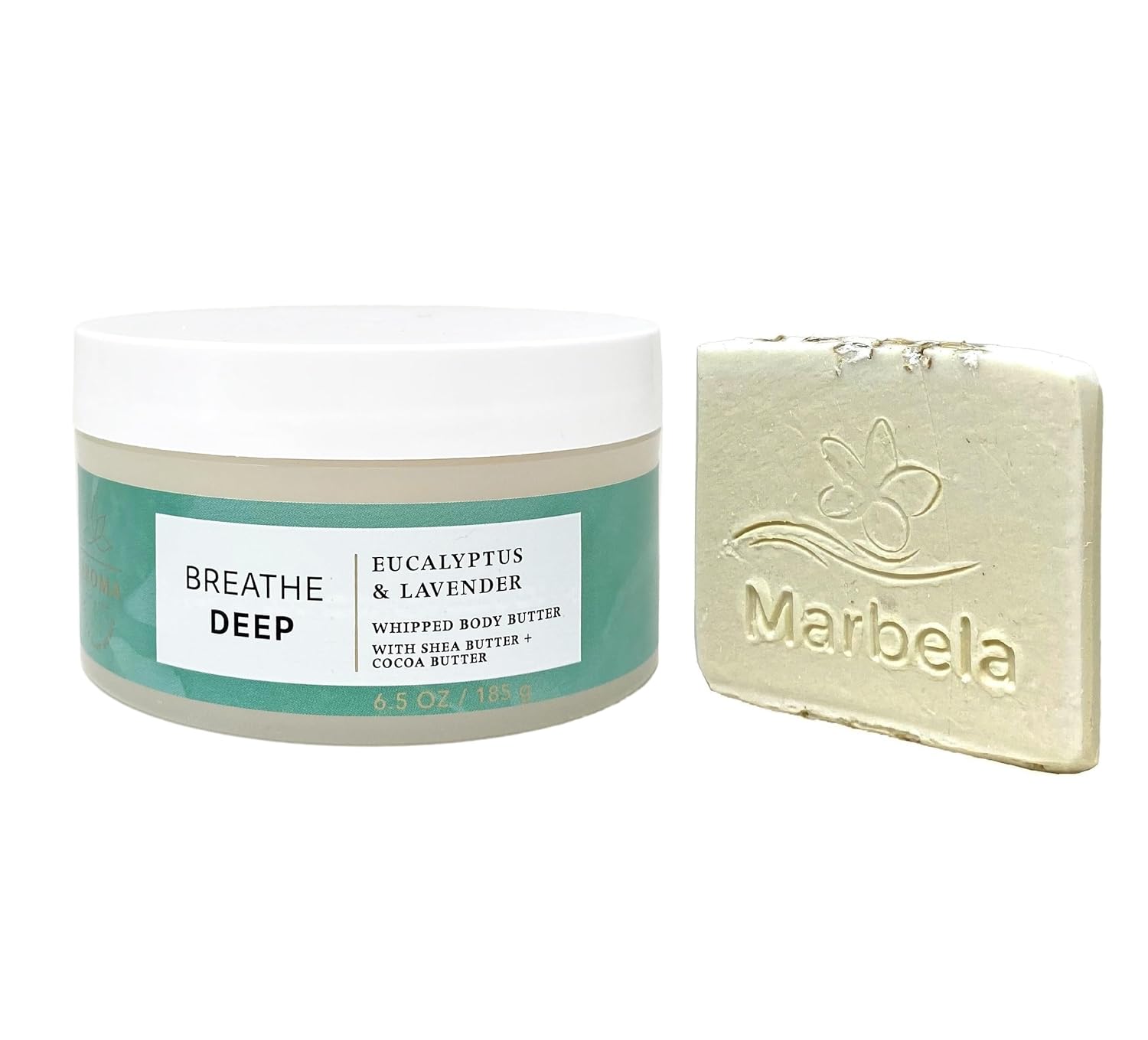Bath & Body Works Aroma Breathe Deep Eucalyptus & Lavender Whipped Body Butter with a Natural Oats Sample Soap