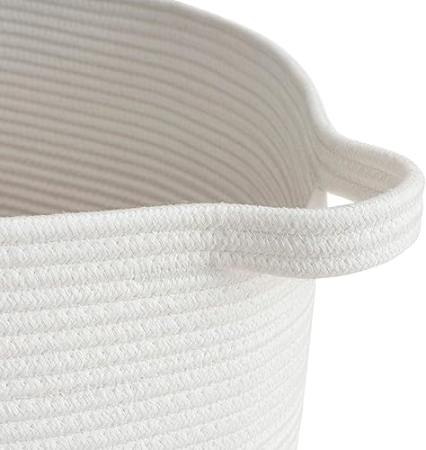 Miniatura 5 de INDRESSME XXX Canasta de cuerda grande tejida Canasta de almacenamiento, canasta para almohada y manta, Canasta color Marrón para lavandería, diseño