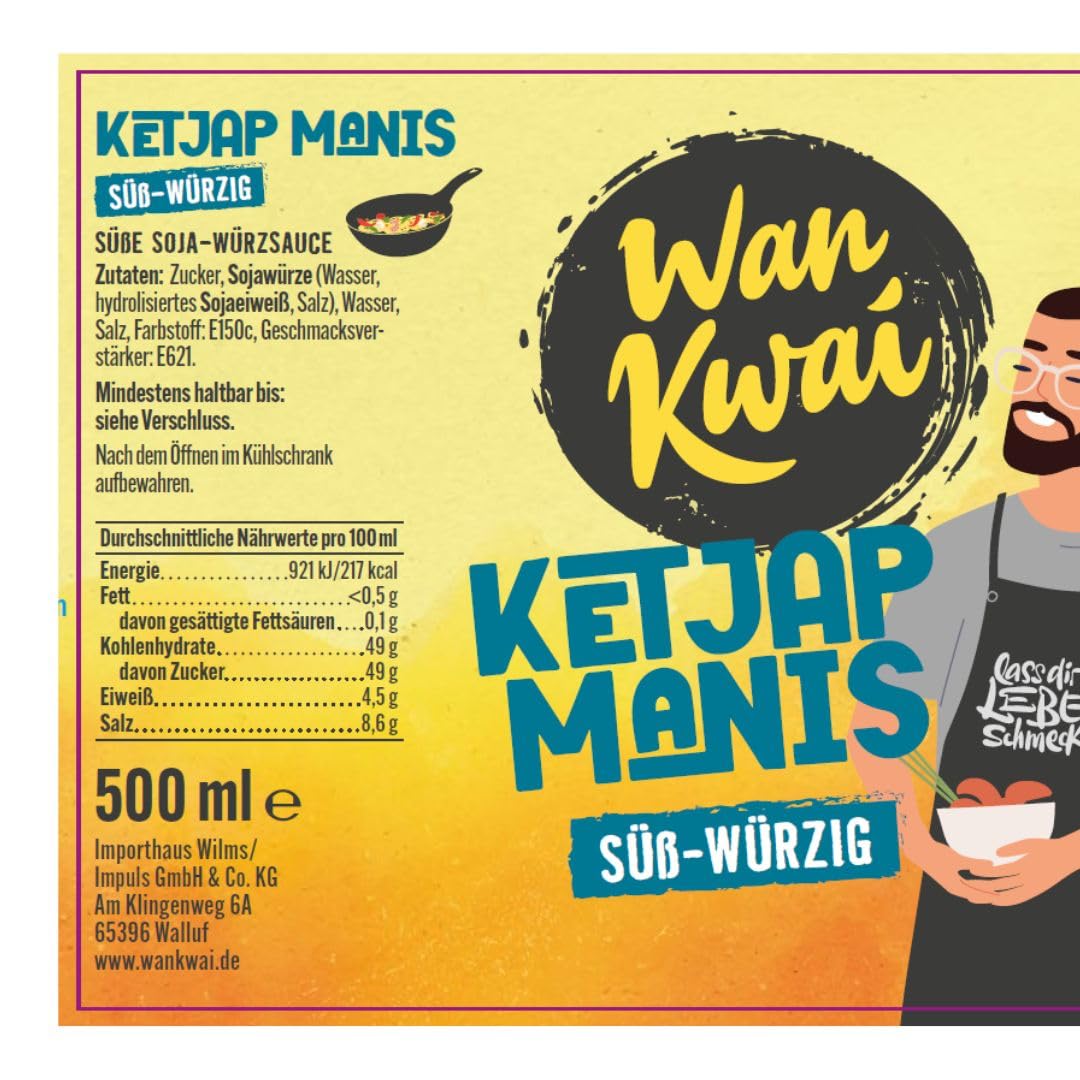 Wan Kwai Ketjap Manis Süße Sojasauce 6 x 500 ml