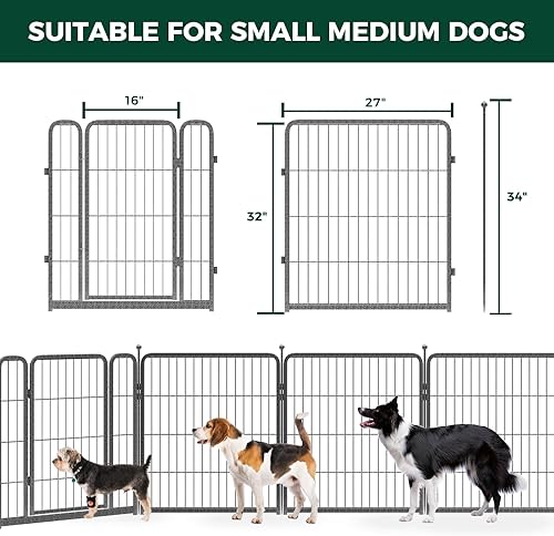 Miniatura 7 de FXW Aster - Corralito para perros diseñado para patio, 24 pulgadas de altura para cachorrosperros pequeños, 16 paneles