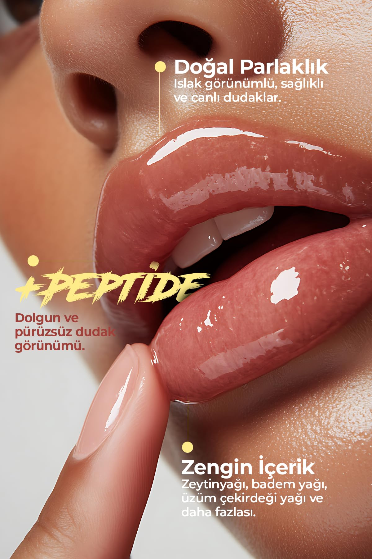 Jowe Pro Peptide İçerikli Dudak Yağı, 520 Ruby Shine, Parlatıcı ve Dolgunlaştırıcı