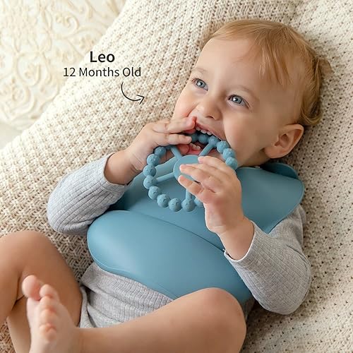 Miniatura 3 de SAMiGO Mordedores de silicona para bebés de 0 a 6, 6 a 12 meses, anillos de dentición para bebés, niños y niñas, paquete de 2