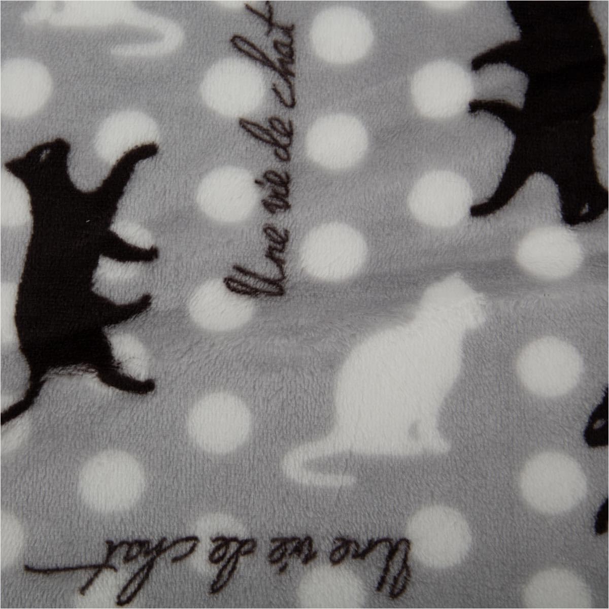 Fleece Fabric Cats Grey White Black Cuddly Soft 1.45 Width Sold by the Metre Ideal for Sewing & DIY (145 cm Width)