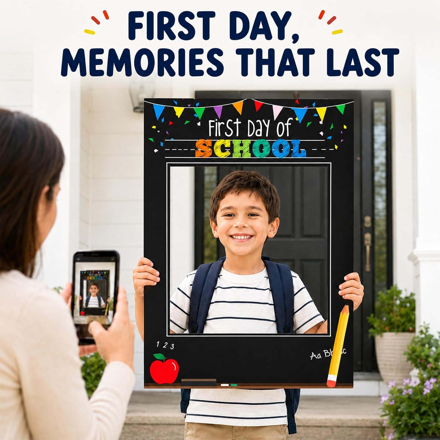 NUOBESTY First Day of School Photo Booth Frame, Back to School Prop Sign image 4