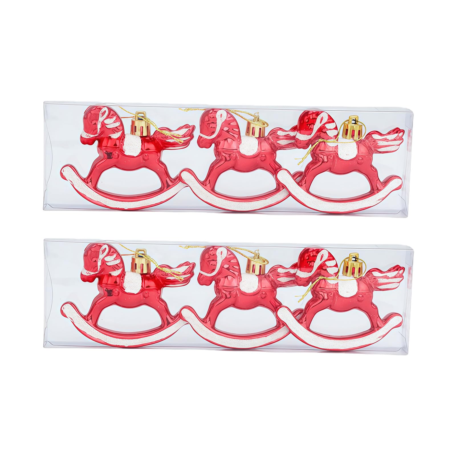 Jazuaiao 6Pcs Horse Figurine Hanging Ornament Christmas Tree Decor Holiday Holiday Party Decoration