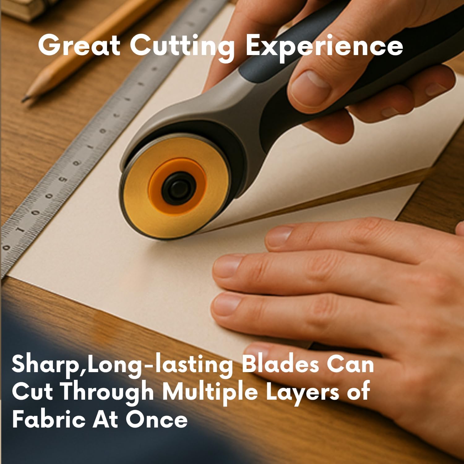 SKS-7 Titanium Coated 40 Packs 45mm Rotary Cutter Blades Replacement Compatible with Olfa, Fiskar, Martelli, Truecut Cutter Patchwork Tool, Perfect for Cuts Fabric, Sewing, Leather and Paper