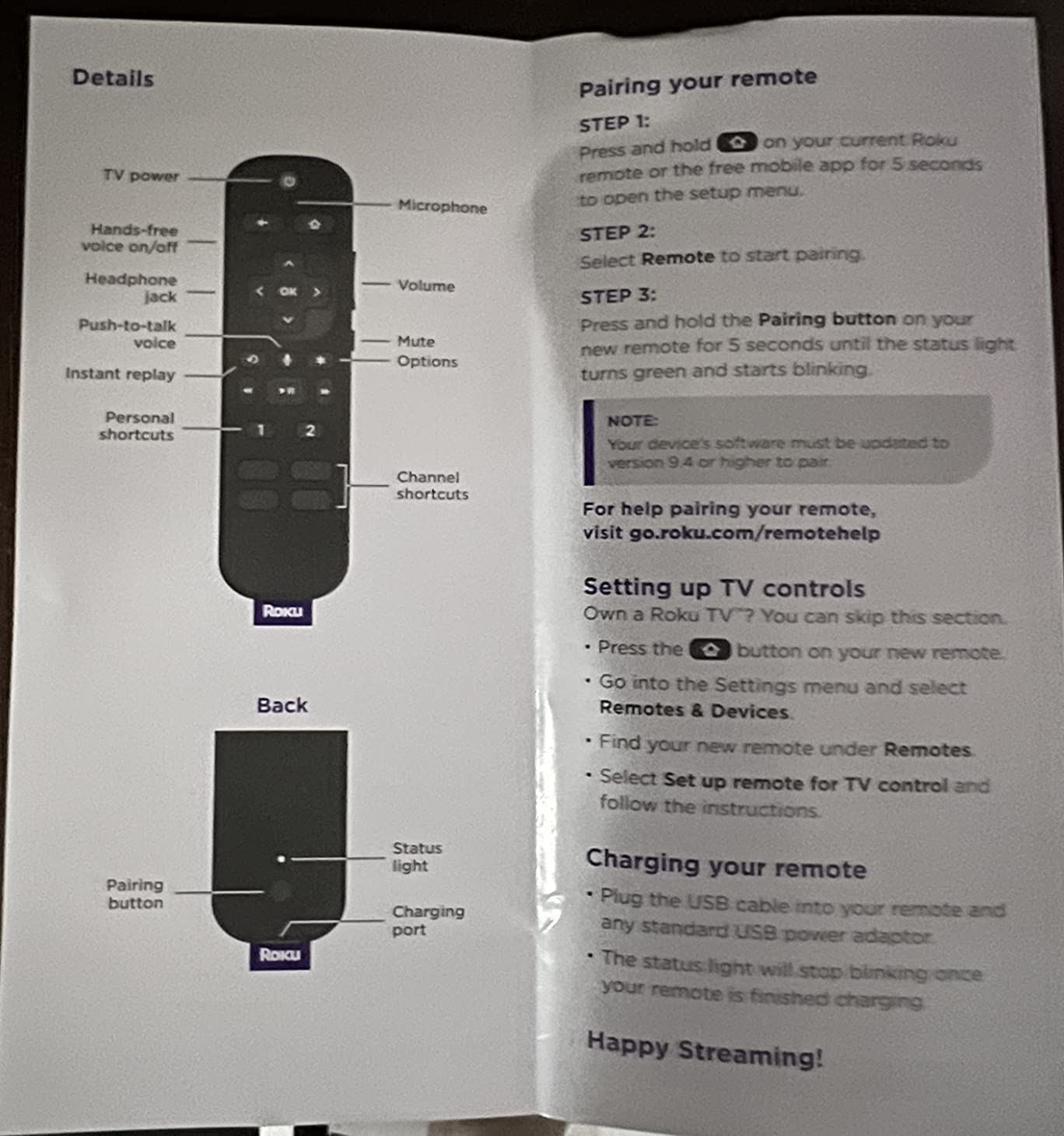Roku Voice Remote Pro (1st Ed.), Rechargeable TV Remote Control | Hands ...