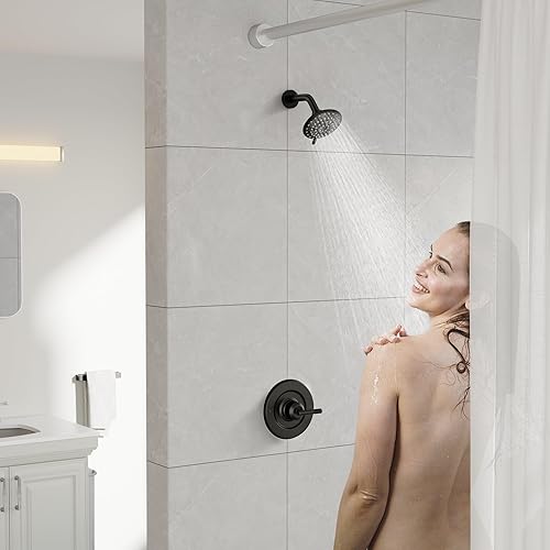 Miniatura 6 de Replacement for Moen T2901BL Gibson Posi-Temp Valve Trim Kit, Matte Black Shower Trim Kit Shower Lever Handle, Compatible with Moen 2510 Valve