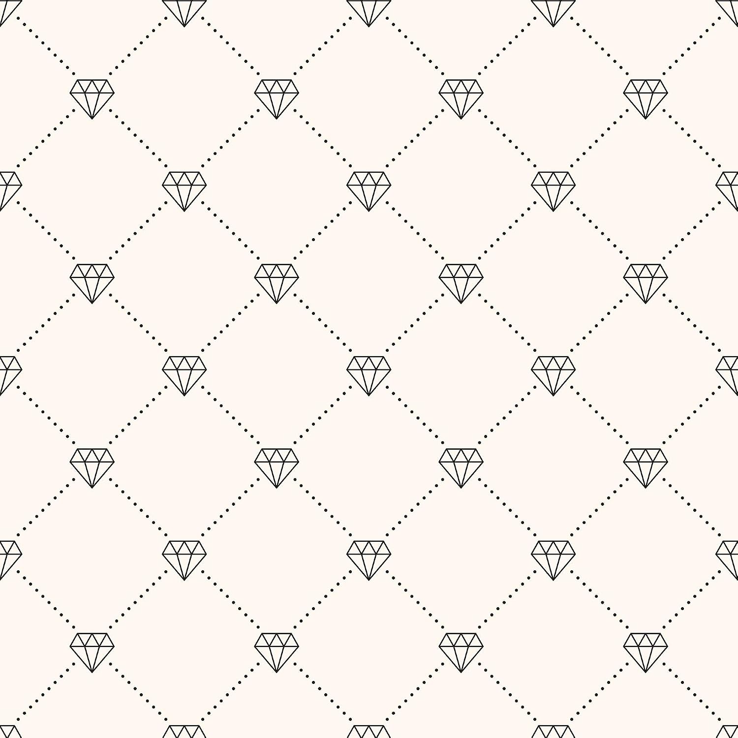 Walls By Me Peel and Stick White Geometric Themed Removable Wallpaper 7289-2ft x 4ft (61x122cm)