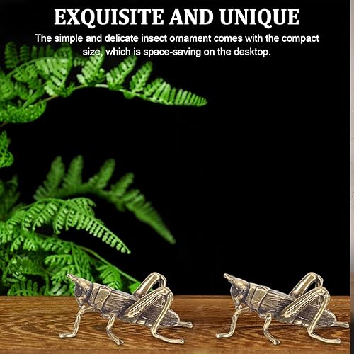 Miniatura 5 de Grillo de latón Saltamontes de latón decoración de grillo de metal, esculturas artísticas coleccionables, decoración del hogar, decoración de