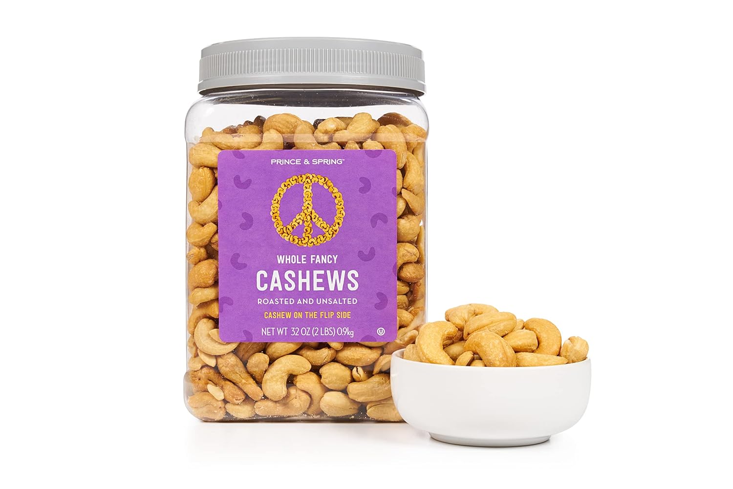 Prince & Spring Whole Fancy Cashews 32 oz. Roasted And
