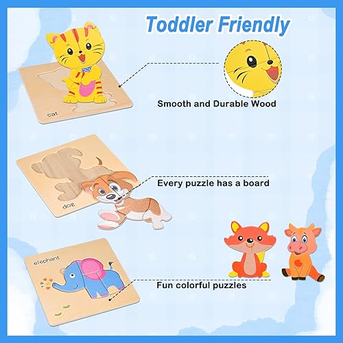 Miniatura 3 de 8 rompecabezas de madera para niños pequeños de 1, 2, 3, 4, 1, 2, 3, 4, rompecabezas educativos Montessori, regalo de cumpleaños de Navidad para