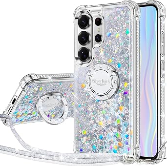 Silverback for Samsung Galaxy S26 Ultra Case with Ring Stand, Clear Silver
