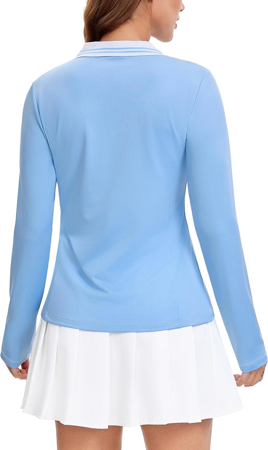 MathCat Womens Golf Shirts, Long Sleeve Polo Shirts Collared V Neck Tennis Shirts Breathable Athletic Tops - Image 4